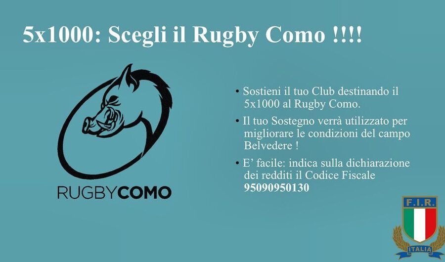 Sostieni il Rugby Como con il tuo 5×1000!